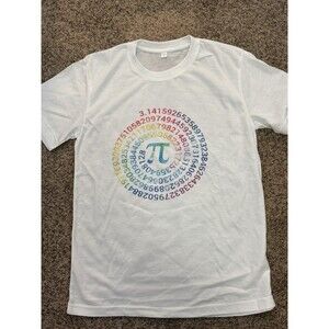 Unisex White Pi Graphic Cotton Jersey Short Sleeve Crew Neck Math T-Shirt